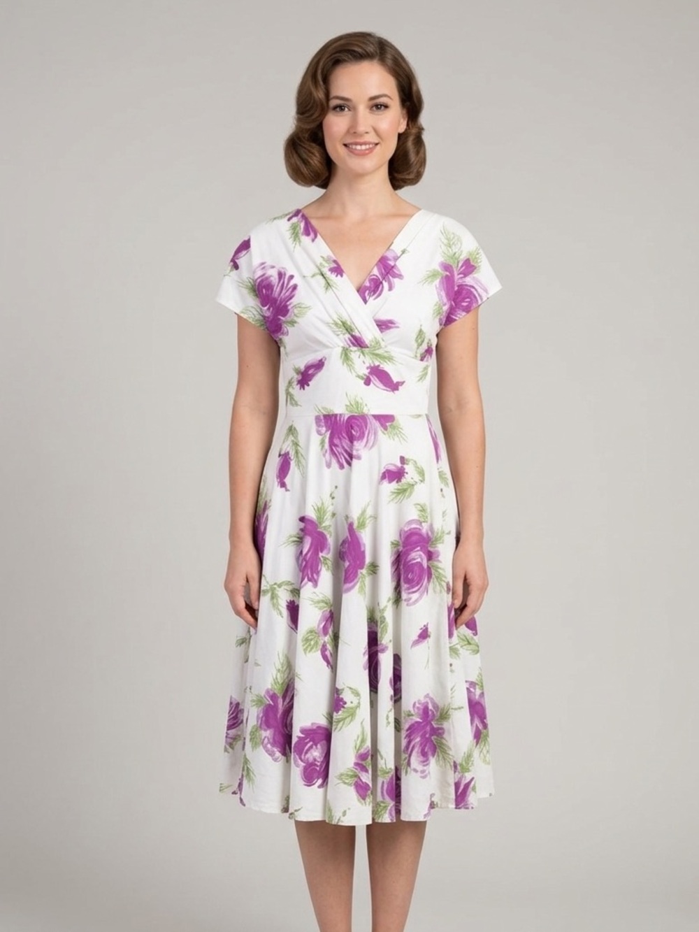 Vivien Of Holloway Sz S Floral Retro 50βs Pin Up Swing Dress